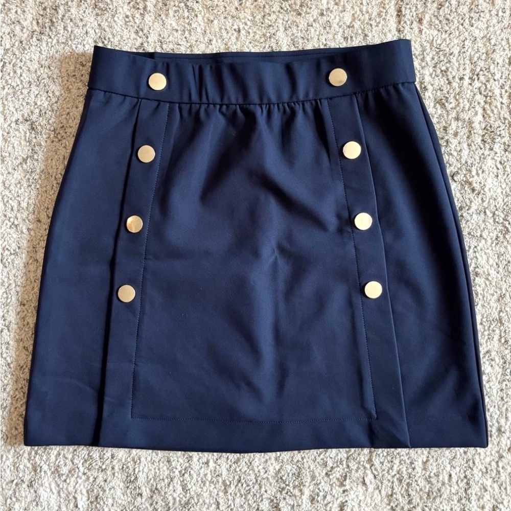 Rachel Zoe Navy Silver Button Mini Skirt Size 4